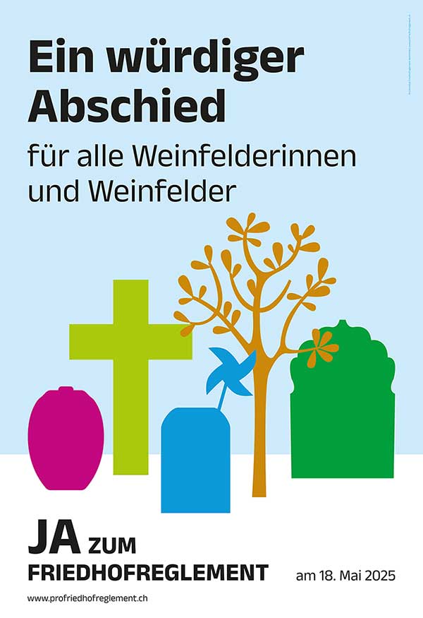 Abstimmungsplakat Ja zum Friedhofreglement